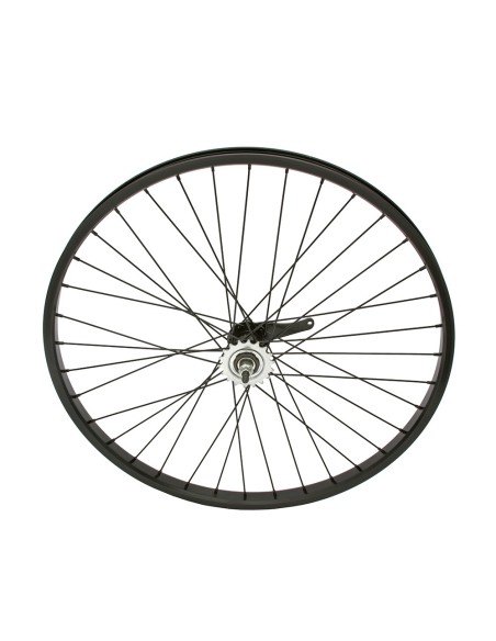 26 x 1.75 Alloy Coaster Wheel 36 Spoke 12gBlack 3/8 Axle Single Wall Black.